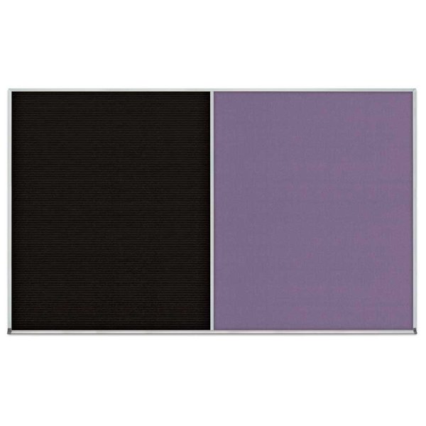 United Visual Products Triple Door Radius Corkboard, 72"x48", Bla, UV70055RC-BLACK-CINNABA UV70055RC-BLACK-CINNABA